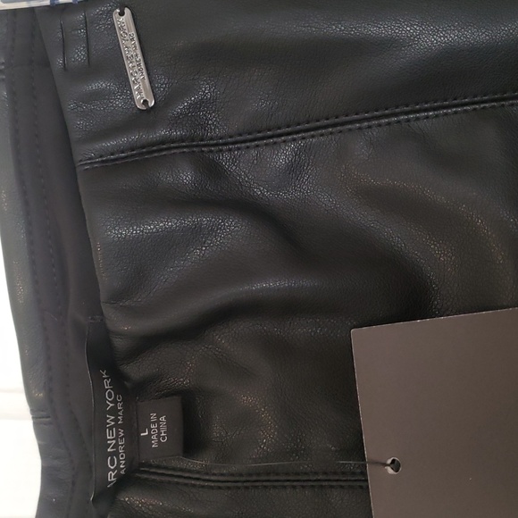 NWT Andrew Marc plether Size Large black Leggings - Picture 3 of 4